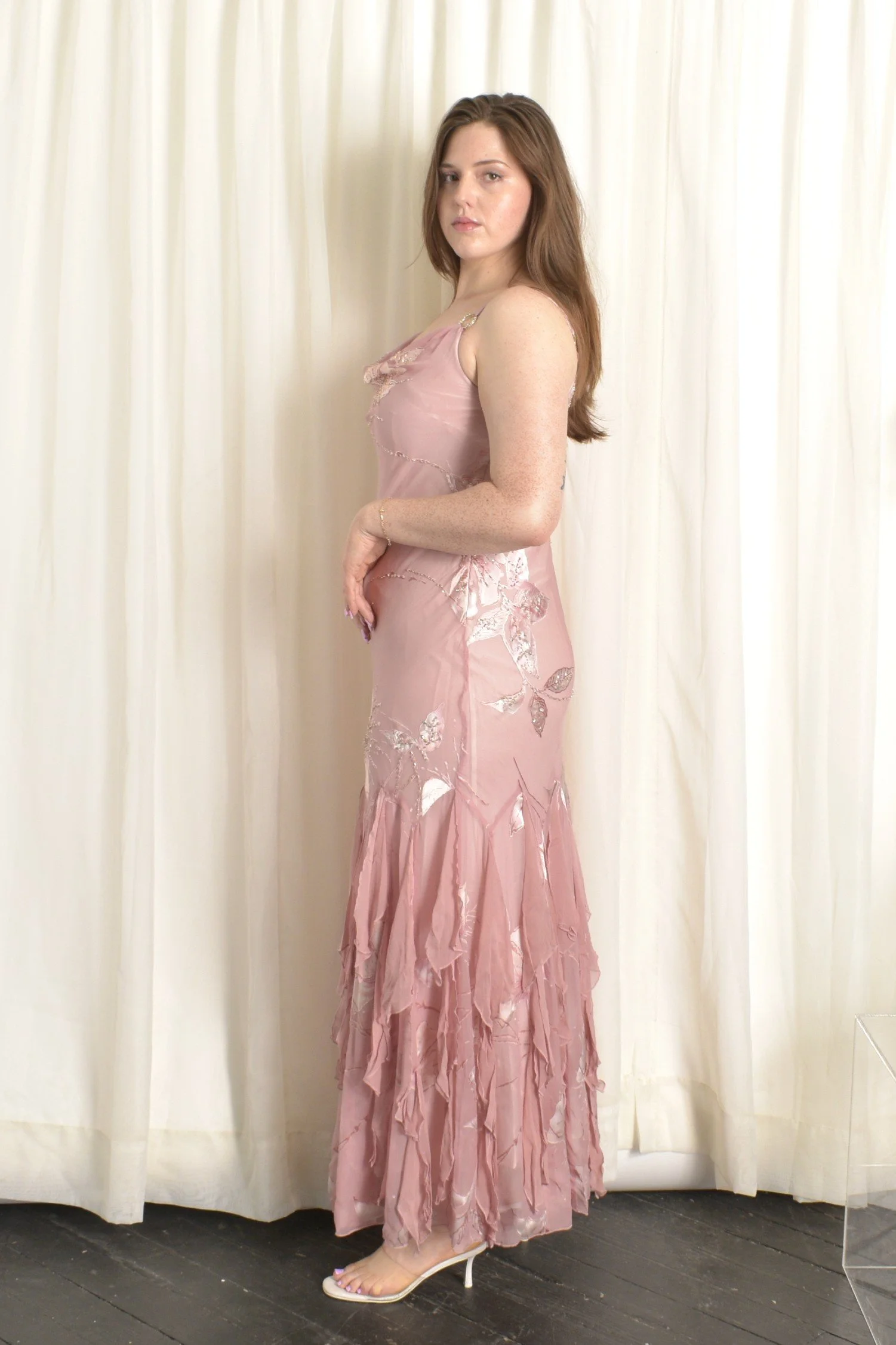 90s Diane Freis Rose Pink Silk Dress-M/L — La Poubelle Vintage